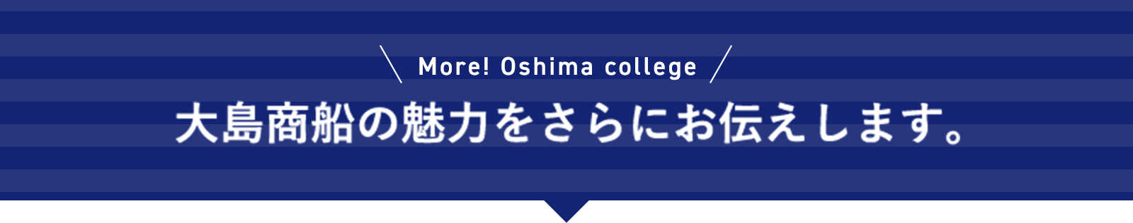 大島商船の魅力をさらにお伝えします。